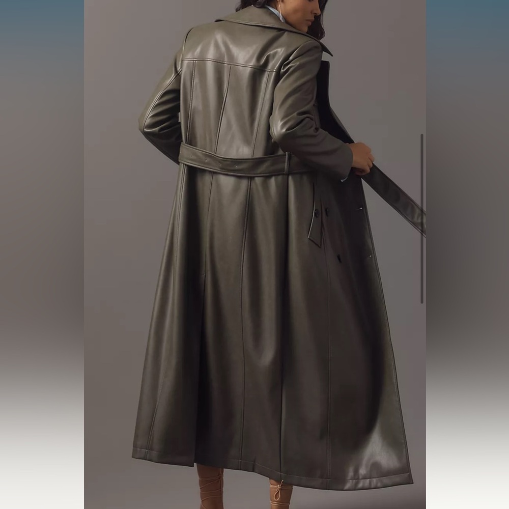 Avec Les Filles Olive Double-Breasted Trench Coat - Picture 4 of 4